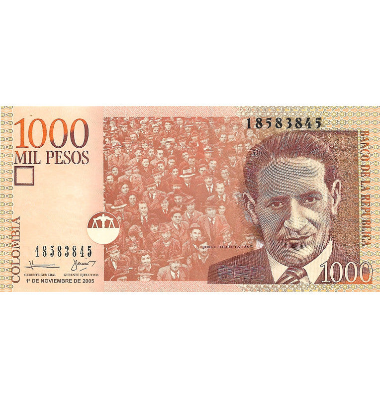 Colombia 1.000 Pesos Pick 456. Primera fecha 01-11-2005 (Formato pequeño)